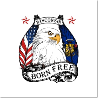 USA Wisconsin Eagle - Born Free Posters and Art